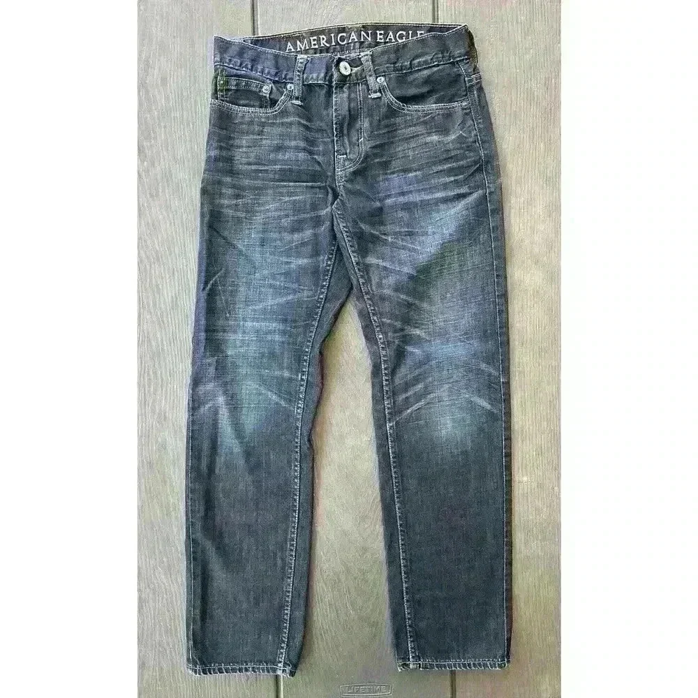 Men’s American Eagle Slim Jeans 26x28 Dark Wash Distressed